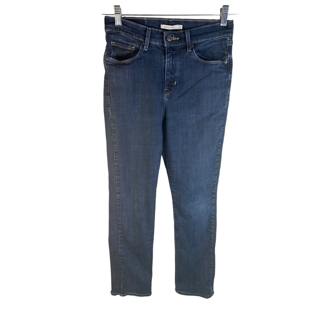 Levi's Womens Blue Classic Straight Leg Denim Jeans Size 4